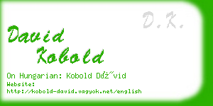 david kobold business card